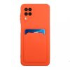 Husa Samsung Galaxy A12, Card Case, suport pentru carduri/cartele, portocalie