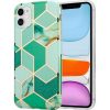 Husa protectie pentru Samsung A11 Soft IMD TPU Marble Geometric Verde