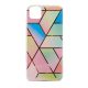 Husa protectie compatibila cu Samsung Galaxy A20 E Soft IMD TPU Marble Geometric Roz