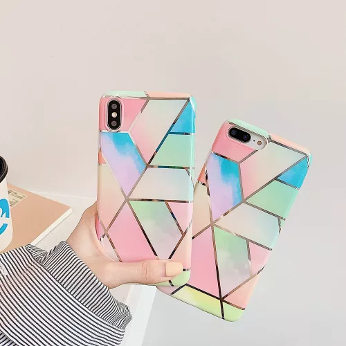 Husa protectie Geometric Marble pentru Apple iPhone 12, model 1