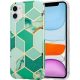 Husa protectie compatibila cu Samsung Galaxy S21 Ultra Soft IMD TPU Marble Geometric Verde