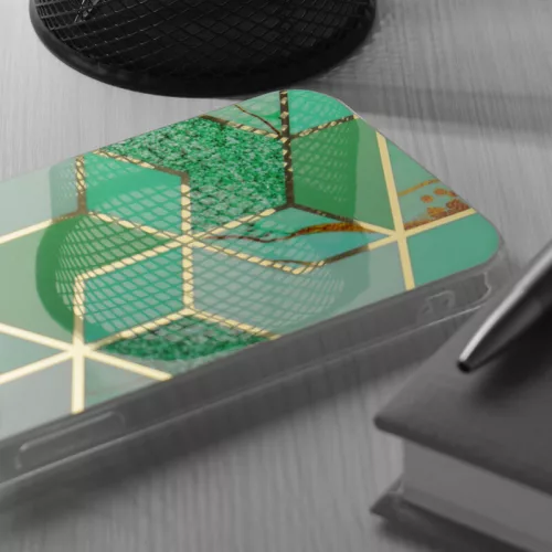 Husa Samsung Galaxy S21 5G, TPU marble geometric, verde