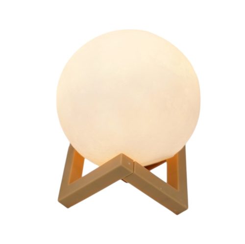Lampa de veghe 3D Moon Light, lumina LED alb cald, alimentare baterii, 10 cm