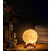Lampa de veghe 3D Moon Light, lumina LED alb cald, alimentare baterii, 10 cm