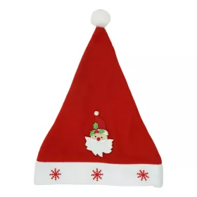   Caciulita cu model Mos Craciun si ornament fulg de nea, rosie, marime universala, material textil