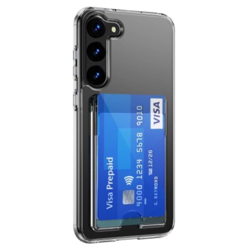 Husa Samsung Galaxy A12, Clear Wallet, suport carduri/cartele, transparenta