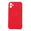 Husa Apple iPhone 12, Luxury Silicone, catifea in interior, protectie camere, rosie