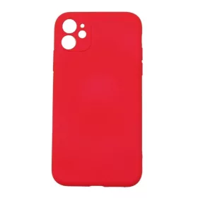  Husa Apple iPhone 12, Luxury Silicone, catifea in interior, protectie camere, rosie