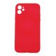 Husa Apple iPhone 12, Luxury Silicone, catifea in interior, protectie camere, rosie
