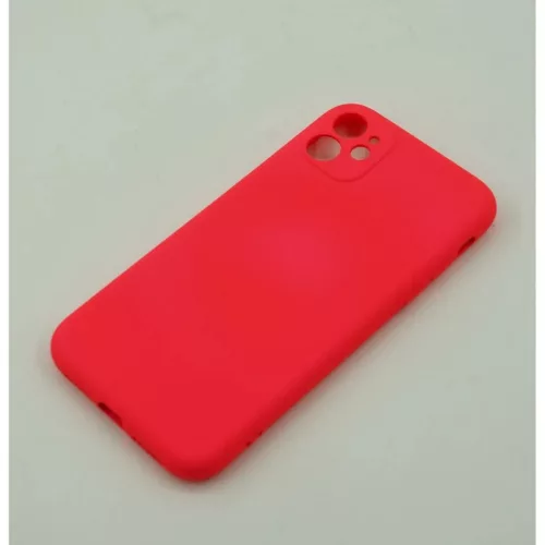 Husa Apple iPhone 12, Luxury Silicone, catifea in interior, protectie camere, rosie