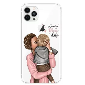   Husa Apple iPhone 12 Pro, Printed Glass, sticla + TPU, model Mom Life