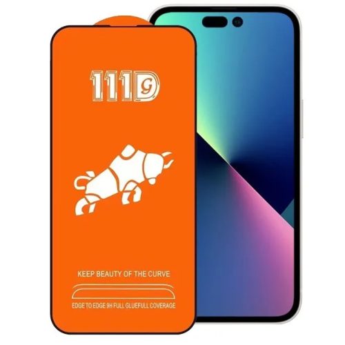 Folie sticla Apple iPhone 14, Full Glue 111D, margini negre