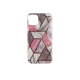   Husa protectie compatibila cu Apple iPhone 12 Pro Soft IMD TPU Marble Geometric Alb
