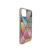 Husa protectie compatibila cu Apple iPhone 12 Mini Soft IMD TPU Marble Geometric Roz