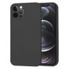 Husa Apple iPhone 12 Pro, Luxury Silicone, catifea in interior, protectie camere, negru