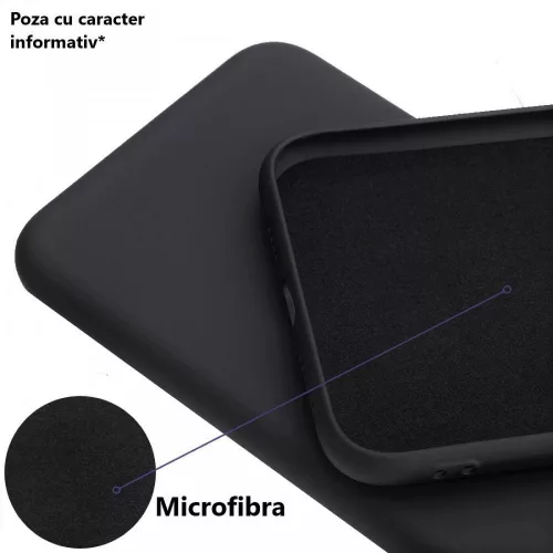 Husa Apple iPhone 12 Pro, Luxury Silicone, catifea in interior, protectie camere, negru