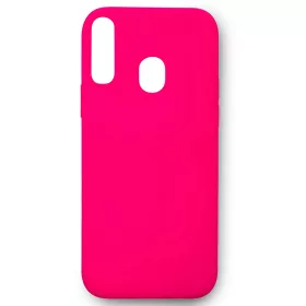   Husa Samsung Galaxy A20e Luxury Silicone, catifea in interior, roz ciclam