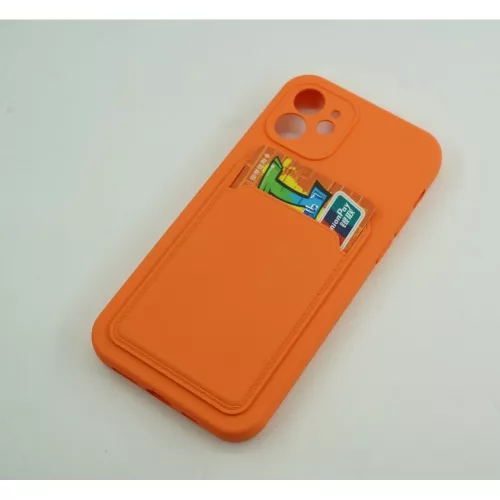 Husa Apple iPhone 12 Pro, Card Case, suport pentru carduri/cartele, portocalie