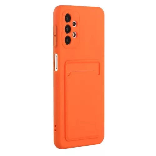 Husa protectie Card Case pentru Samsung Galaxy A52 / A52s, buzunar pentru carduri/cartele, portocalie