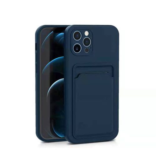 Husa protectie cu suport card compatibila cu Samsung Galaxy A21S Albastru inchis