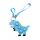 Jucarie antistres tip Pop It!, Simple Dimple, din silicon, cu breloc, model dinozaur, albastru deschis
