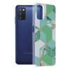 Husa protectie Samsung Galaxy A02s, Marble Series, verde/auriu