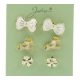 Set 3 perechi cercei, colectia Jolie - Fundita, Unicorn, Floare