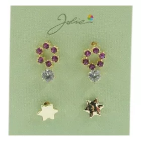 Set 3 perechi cercei, colectia Jolie - Cerc, Piatra, Stea