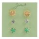 Set 3 perechi cercei, colectia Jolie - floare, stea, piatra