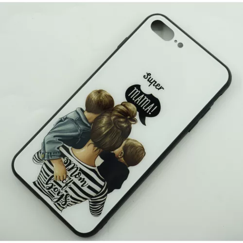 Husa Apple iPhone 13, Printed Glass, sticla + TPU, model Super Mom