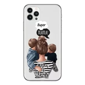   Husa Apple iPhone 13 Pro Max, Printed Glass, sticla + TPU, model Super Mom