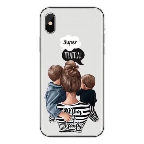 Husa Samsung A03S, Printed Glass, sticla + TPU, model Super Mom 