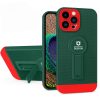 Husa Apple iPhone 11 Pro, Armor Design, functie stand, insertie metalica pentru suport auto magnetic, verde/rosu