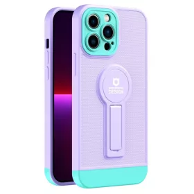   Husa Apple iPhone 11 Pro, Armor Design, functie stand, insertie metalica pentru suport auto magnetic, lila/turcoaz