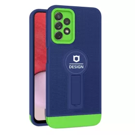   Husa Samsung Galaxy A13 4G, Armor Design, functie stand, insertie metalica pentru suport auto magnetic, verde/albastru