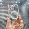 Husa de protectie Apple iPhone 12, MagSafe, protectie camere roz, transparenta