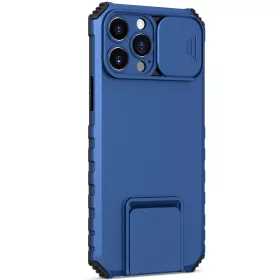   Husa Apple iPhone 12 Pro Max, Defender Camshield, stand expunere, protectie camera, albastra
