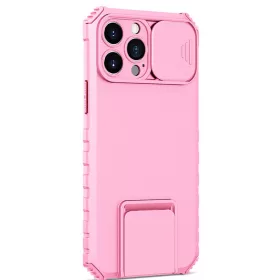   Husa Apple iPhone 13 Pro, Defender Camshield, stand expunere, protectie camera, roz