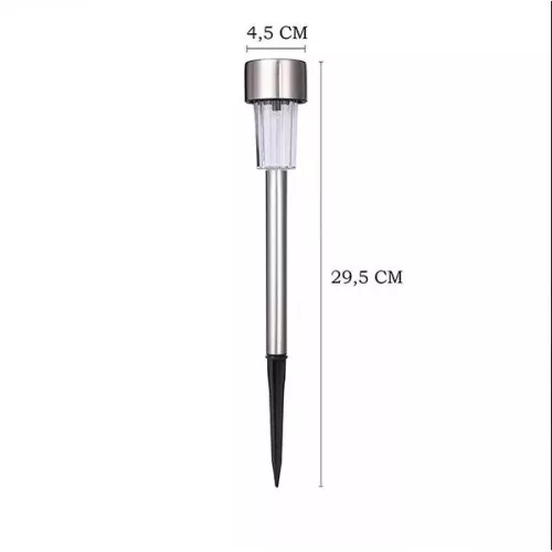 Lampa solara LED de exterior pentru gradina, dispersor normal, 0.06W, Inox, 29 cm