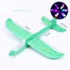 Avion planor din polistiren, cu iluminare LED, 47 cm, verde