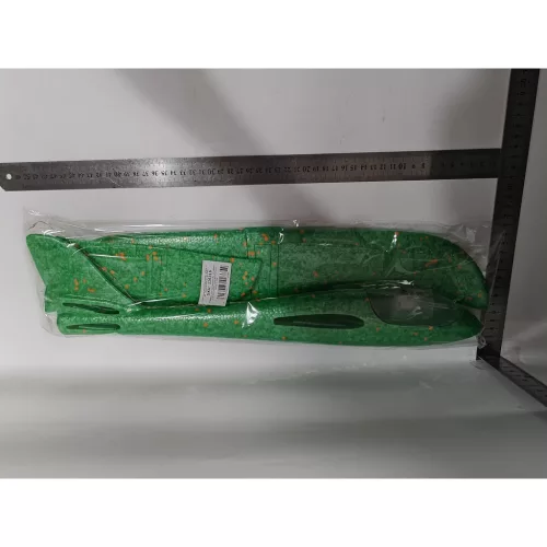Avion planor din polistiren, cu iluminare LED, 47 cm, verde