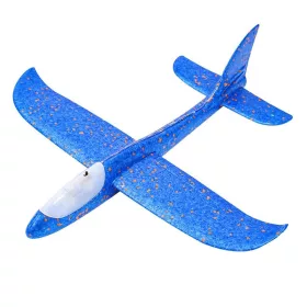   Avion planor din polistiren, cu iluminare LED, 47 cm, albastru