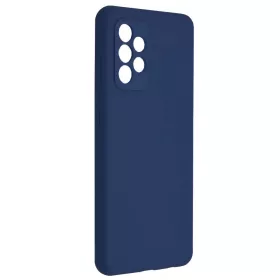   Husa Samsung Galaxy A53 5G, Luxury Silicone, catifea in interior, protectie camere, albastru inchis