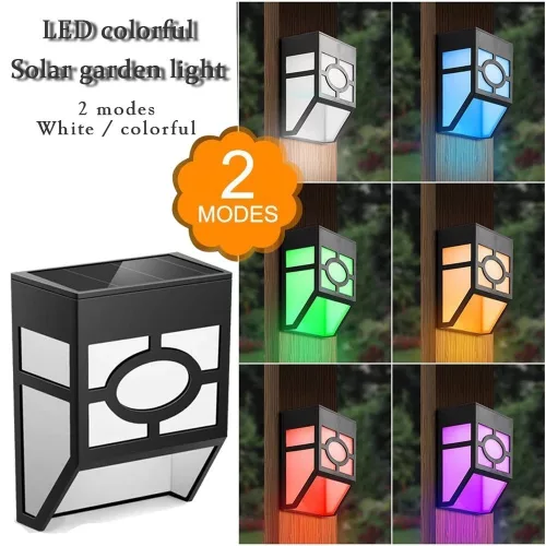 Lampa solara cu senzor Geometric, IP65, Lumina colorata