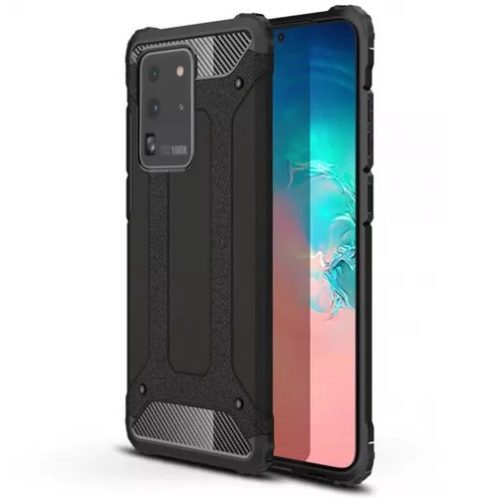 Husa protectie Samsung Galaxy S20 Ultra, Armor Case, hibrid PC + TPU, neagra