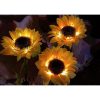 Lampa solara LED pentru gradina, Floarea Soarelui cu 3 flori, inaltime 70 cm