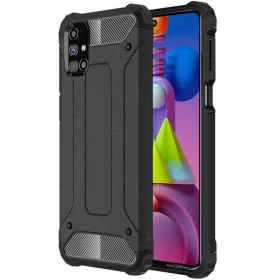   Husa protectie Samsung Galaxy A51, Armor Case, hibrid (TPU + Plastic), neagra
