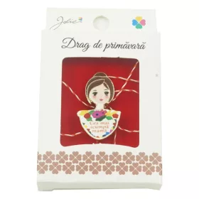 Brosa Mica in Cutie Fata cu Flori