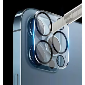   Folie de protectie pentru camera spate iPhone 14 Pro, transparent cu margini negre