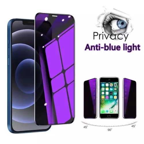 Folie sticla Apple iPhone 14 Pro, Full Glue Privacy Anti-Blue Ray, margini negre